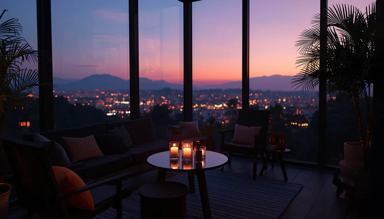 Calm evening atmosphere with soft lighting representing relaxation time